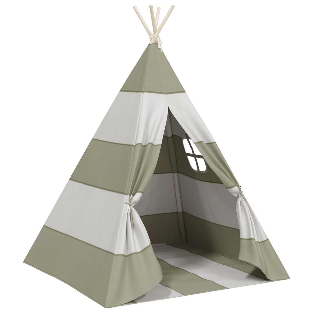 Tente pour enfants rayé gris et blanc 120 x 120 x 150 cm