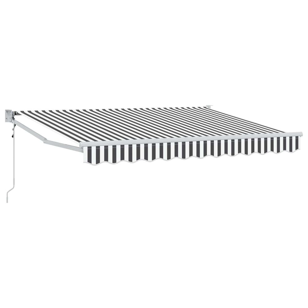 Auvent rétractable anthracite et blanc 3,5 x 2 m