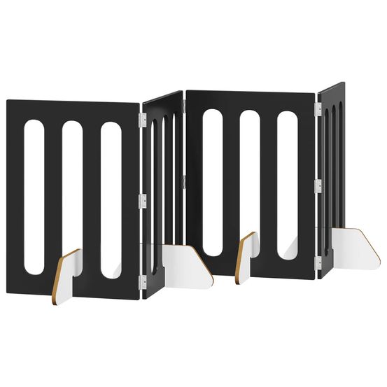 Clôture pliable pour animaux 4 pc chêne noir 201 x 38 x 70 cm