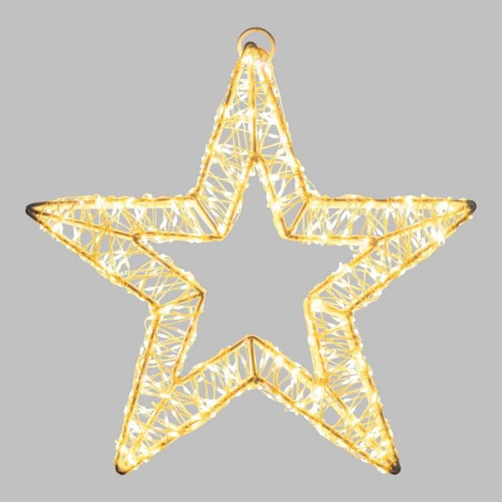 Étoile lumineuse 3d ø35cm fil métal blanc 800 microled flashled diamond lotti
