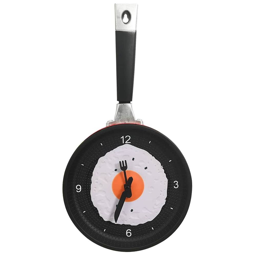 Horloge murale avec design de poêle à œuf frit 18,8 cm