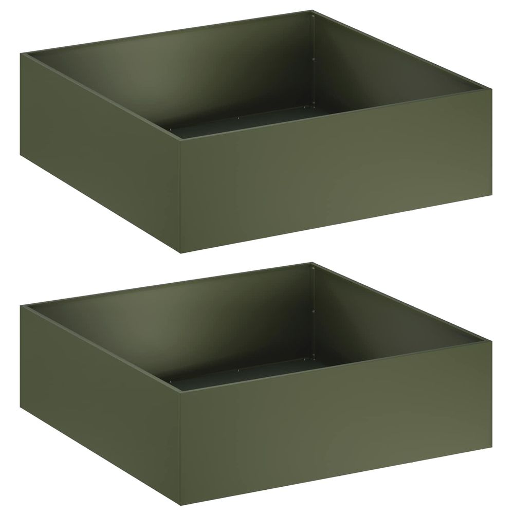 Cache-pot de jardin 2 pc vert olive 80 x 80 x 30 cm