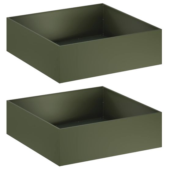 Cache-pot de jardin 2 pc vert olive 80 x 80 x 30 cm