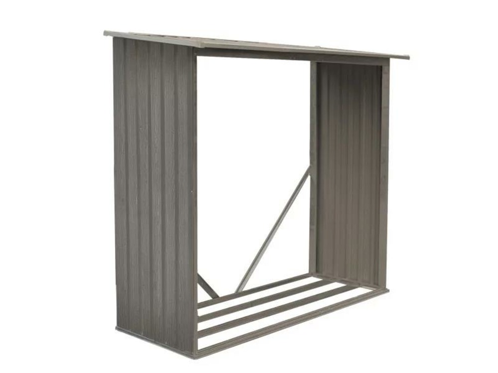 Bûcher métal aspect bois vieilli - 1,37 m ?