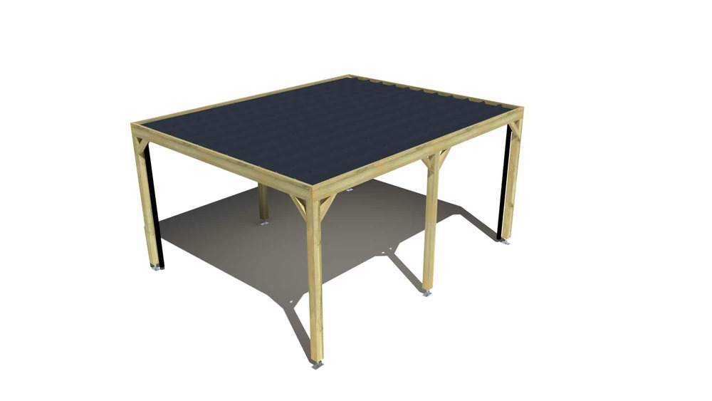 Carport bois • 5m x 4m • indépendante • sens profondeur • livraison comprise