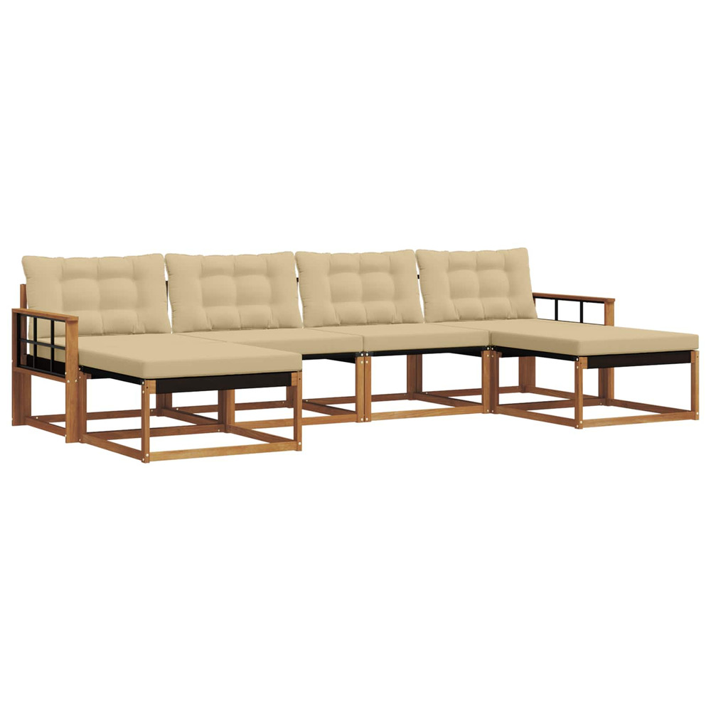 Ensemble de canapés d'extérieur 6 pcs naturel et beige