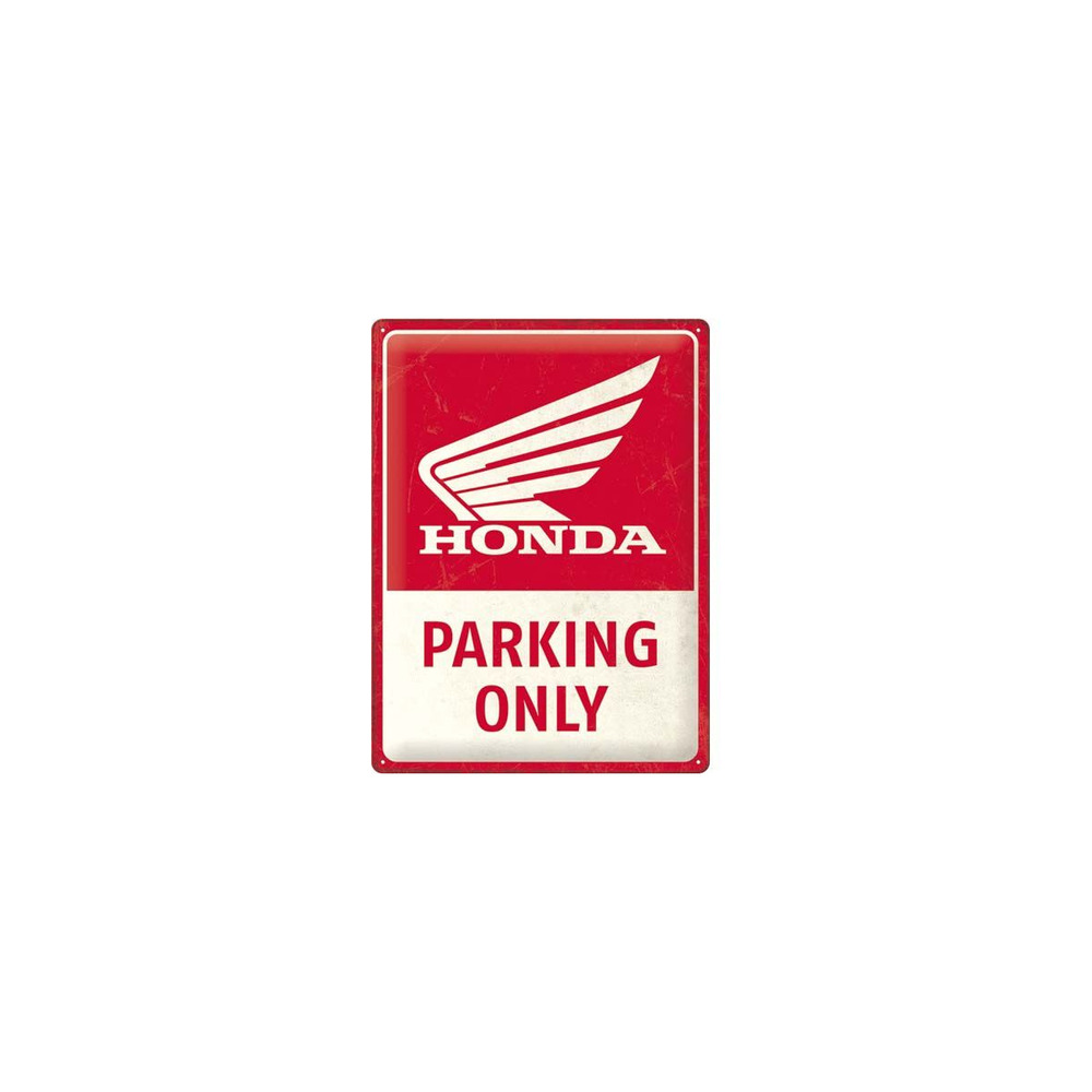 Plaque décorative en métal en relief 40 x 30 cm honda mc - parking only