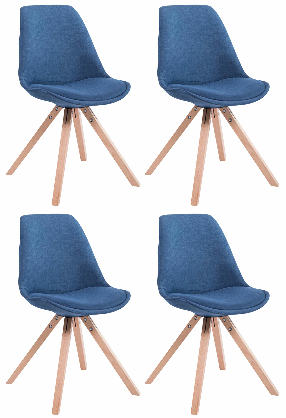 Lot de 4 chaises visiteur toulouse tissu square natura