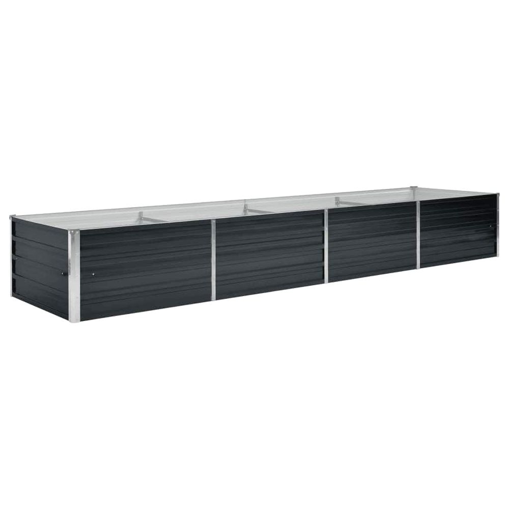 Lit surélevé de jardin anthracite 320x80x45 cm acier galvanisé