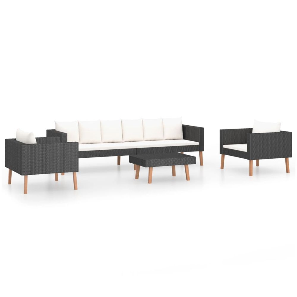 Salon de jardin 4 pcs avec coussins