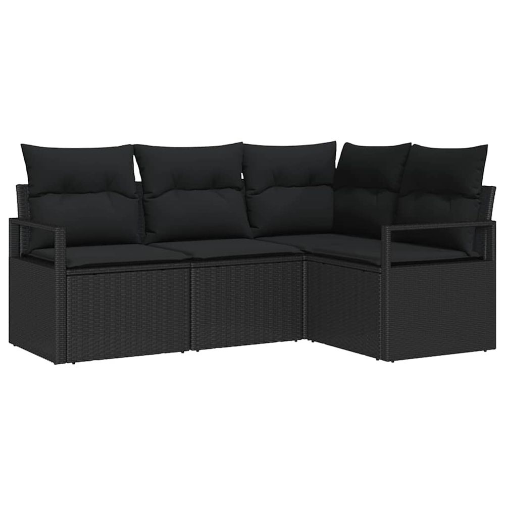 Ensemble de canapés 4 pc noir polyrotin