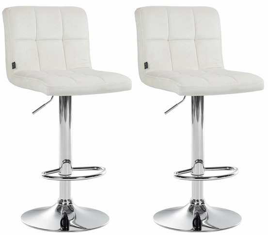Lot de 2 tabourets de bar peru velours chrome