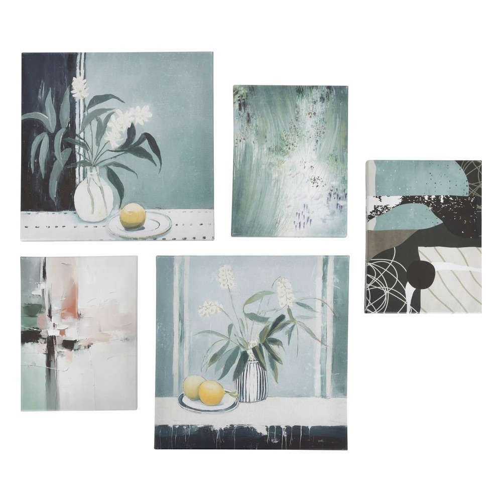 Lot de 5 toiles imprimées serenata - vert