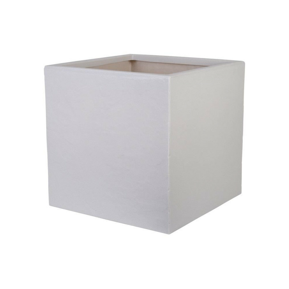 Pot de fleur - strata - l - carré - riven - ø 38.5cm x 46.5cm h - couleur pierre