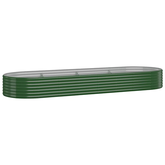 Lit surélevé de jardin acier galvanisé 322x100x36cm vert