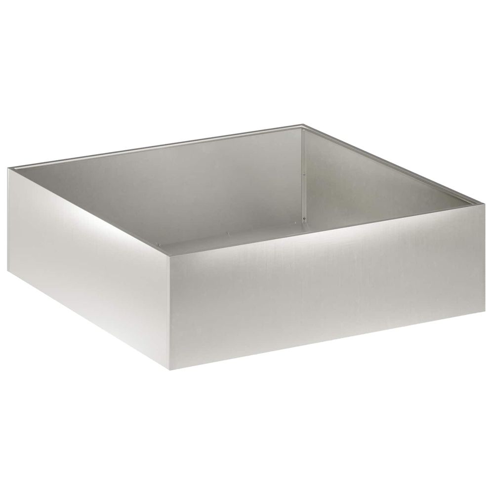 Cache-pot de jardin argenté 80 x 80 x 30 cm acier inoxydable