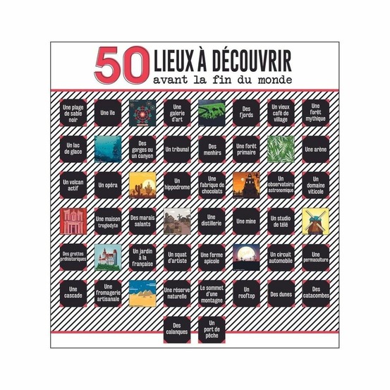 Poster 50 cases à découvrir lieux à découvrir