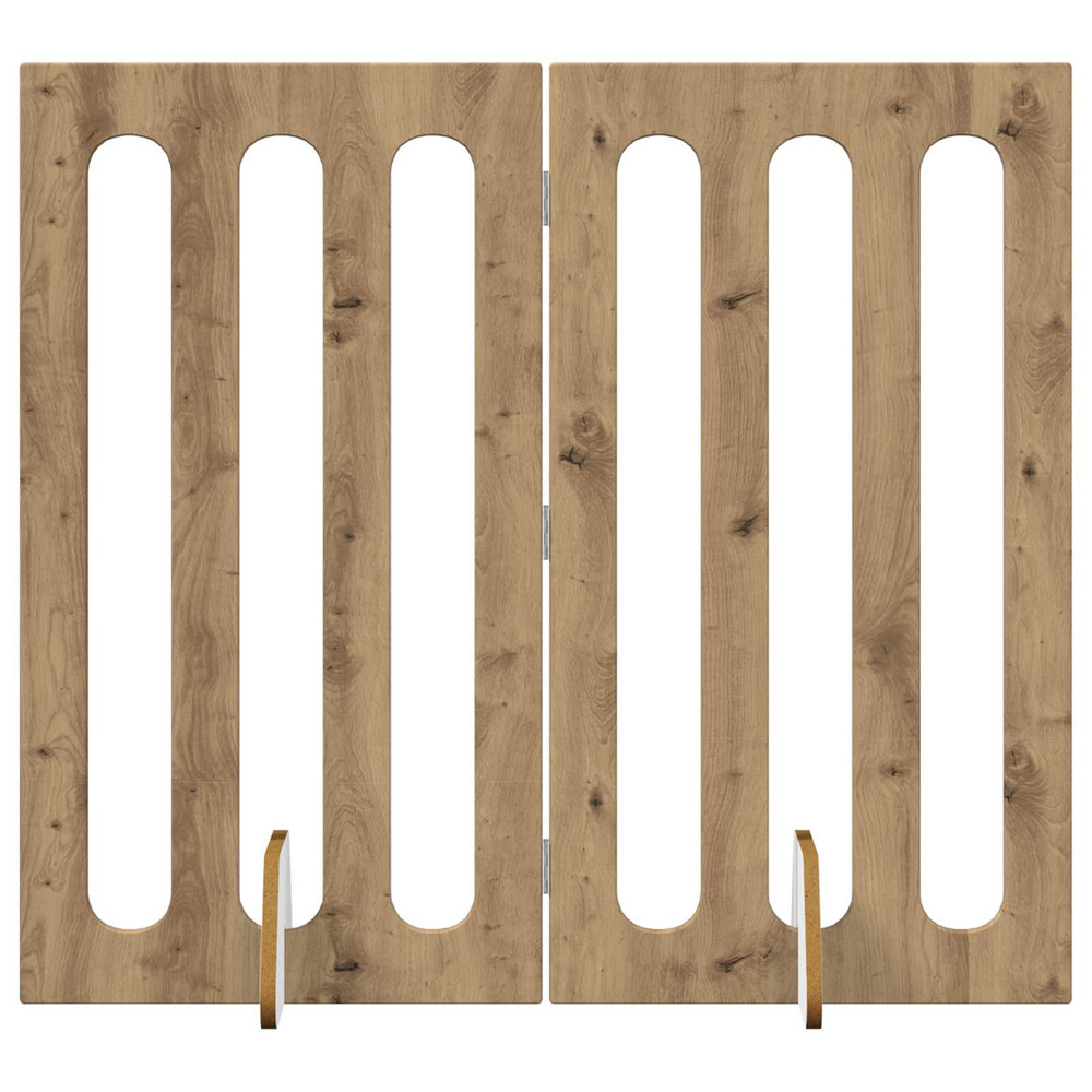 Clôture pliable pour animaux 2 pcs chêne artisanal