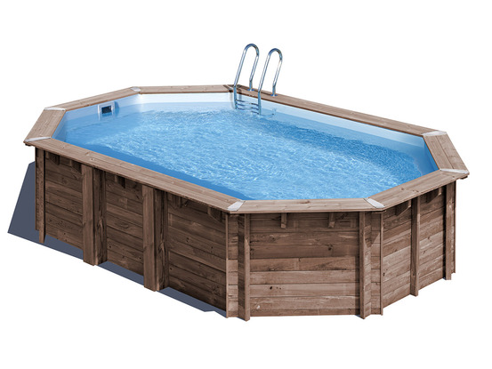 Piscine bois macadamia 6,32 x 3,35 x 1,30 m