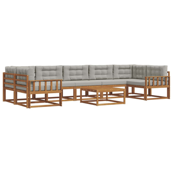 Ensemble de canapés d'extérieur 8 pcs gris naturel et clair
