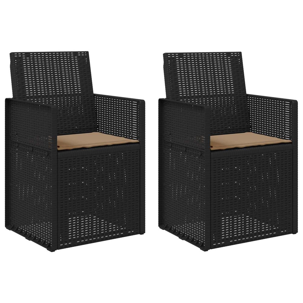 Chaises de jardin salle à manger 2 pc anthracite et taupe pp