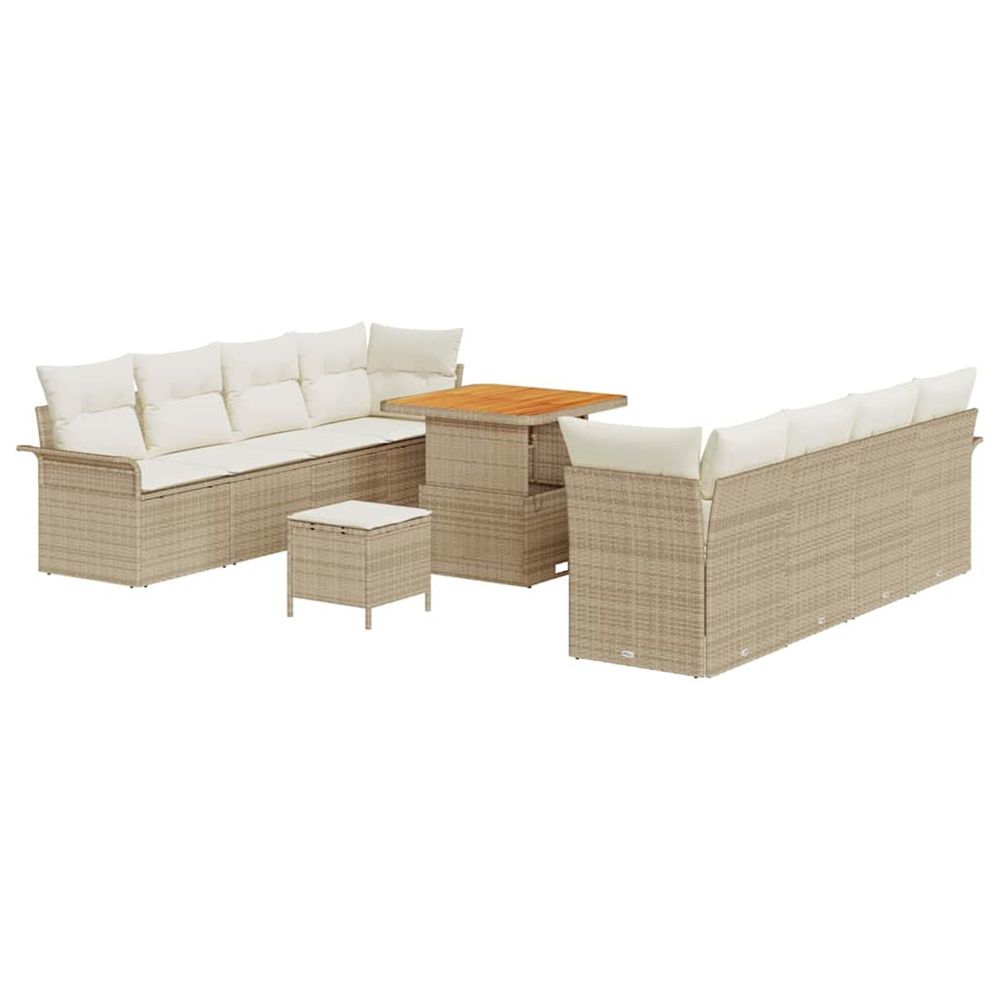 Ensemble de canapé de jardin beige et crème