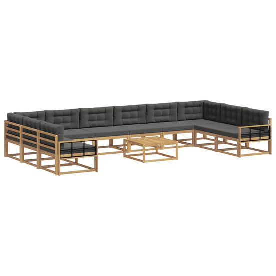 Ensemble de canapés d'extérieur 11 pc blanc et anthracite