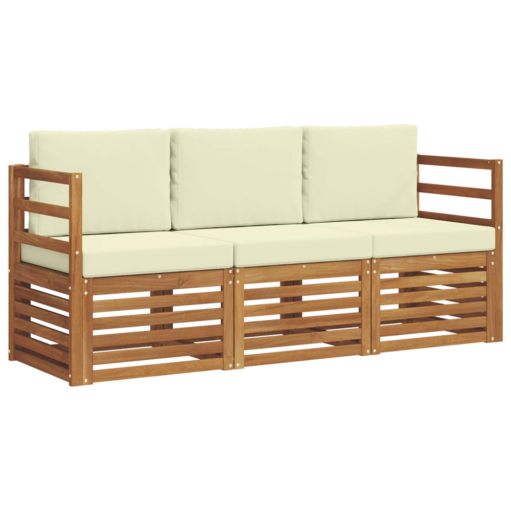 Ensembles de canapés avec coussin 3 pcs naturel et crème