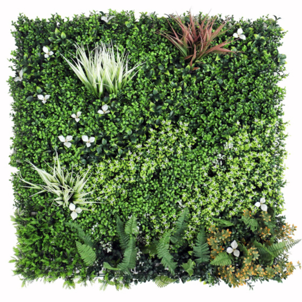 Mur végétal synthétique - prairie - intérieur et extérieur - 1 m x 1 m