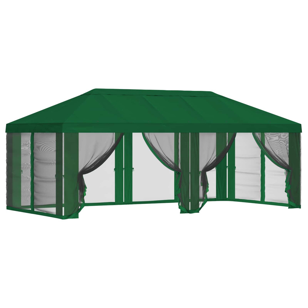 Housse de tonnelle avec murs latéraux 6 x 3 m vert polyester