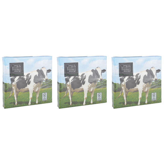 Serviette en papier de soie avec motifs (lot de 60) vache
