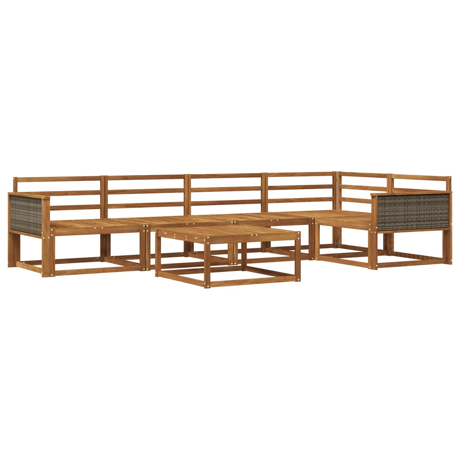 Ensemble de canapés d'extérieur 6 pcs naturel
