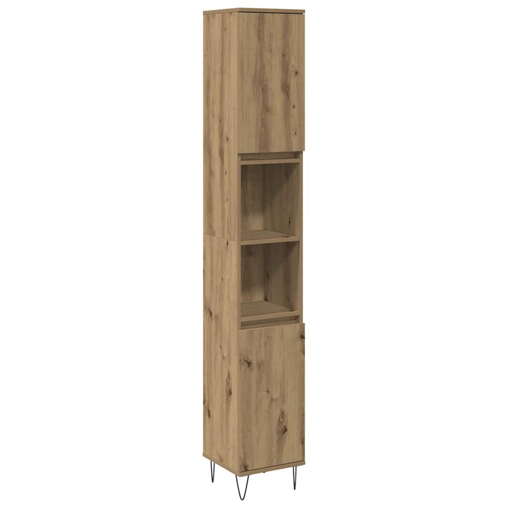 Armoire de salle de bain chêne artisanal 30x30x190 cm
