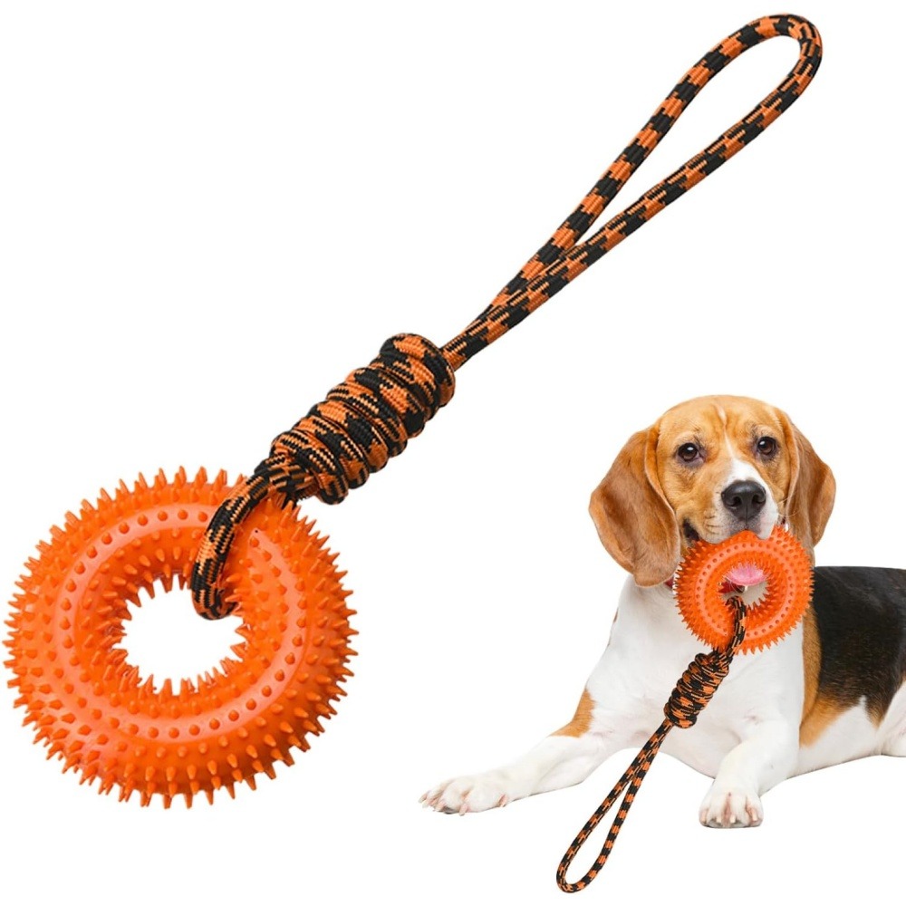 Jouets à mâcher pour chien jouet couineur avec corde pour chiot, dentition, soulagement de l'ennui, stimulation mentale