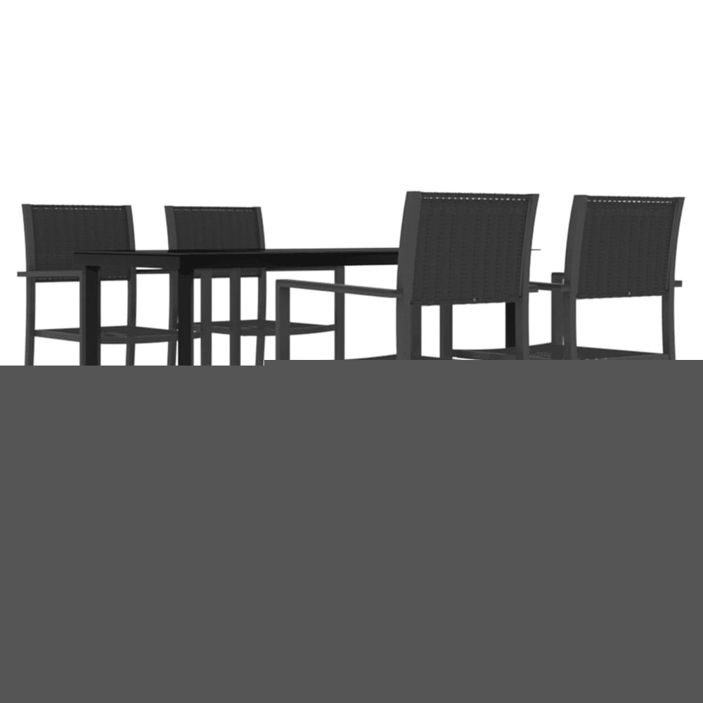 Ensemble à manger de jardin 5 pcs noir