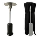 Kohala - parasol chauffant acier noir - chauffage d'extérieur au gaz - surface de chauffe  30m² - allumage facile - roulettes -