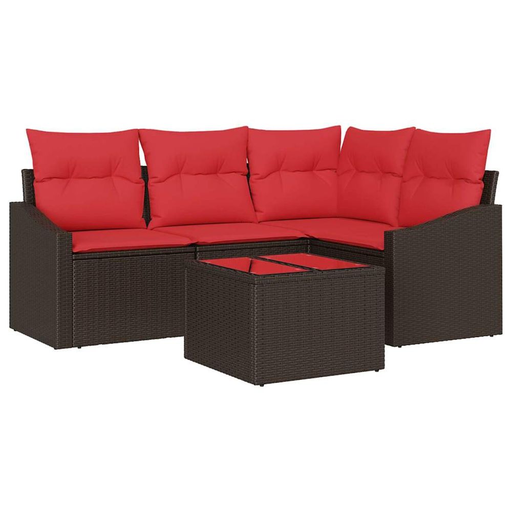 Ensemble de canapés 5 pc marron polyrotin