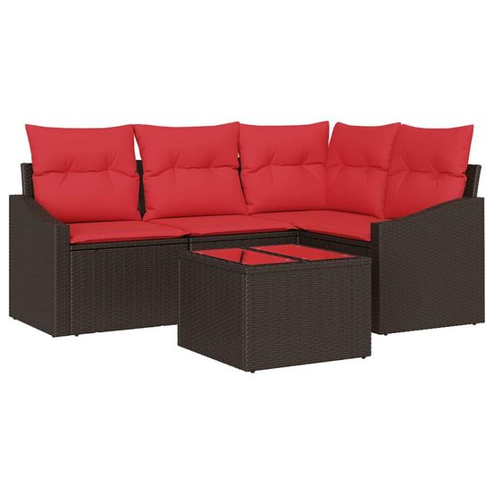 Ensemble de canapés 5 pc marron polyrotin
