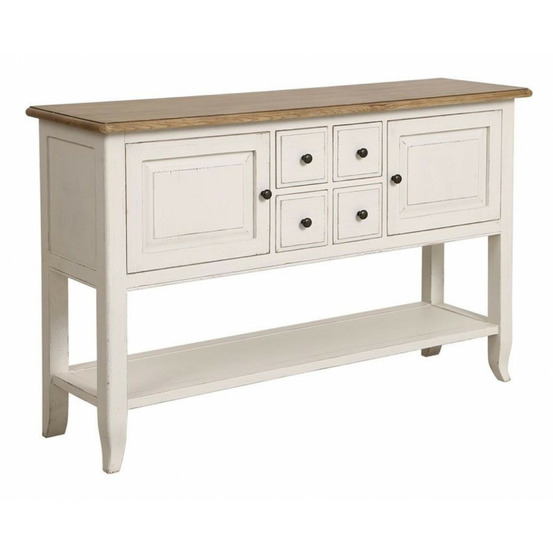Console d'entrée 4 tiroirs 2 portes bois blanc - manoir interior's