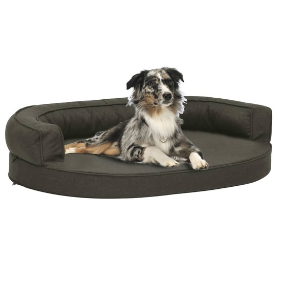 Matelas de lit ergonomique pour chien 75x53 cm aspect de lin