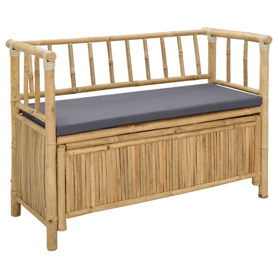 Banc de rangement de jardin 110 x 47 x 80 cm bambou naturel