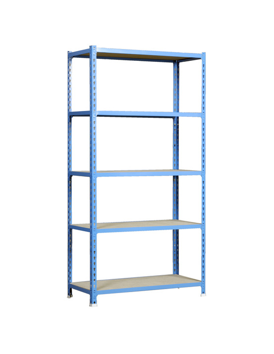 Etagère légère sans vis maderclick superplus 5/500 bleu/bois bleu/bois 2000x1100x500 - simonrack