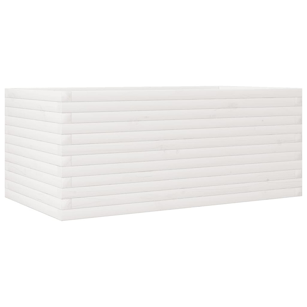 Jardinière bac lit surélevé plantes fleurs terrasse jardin 110 x 60 x 45,5 cm bois de pin massif blanc