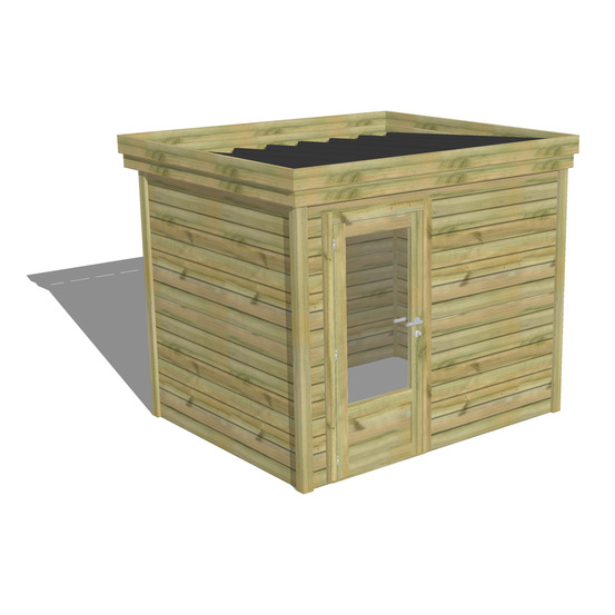 Abri de jardin bois pin traité autoclave 27mm - 2,64x2,14m / 6m2 - bac acier - abri français