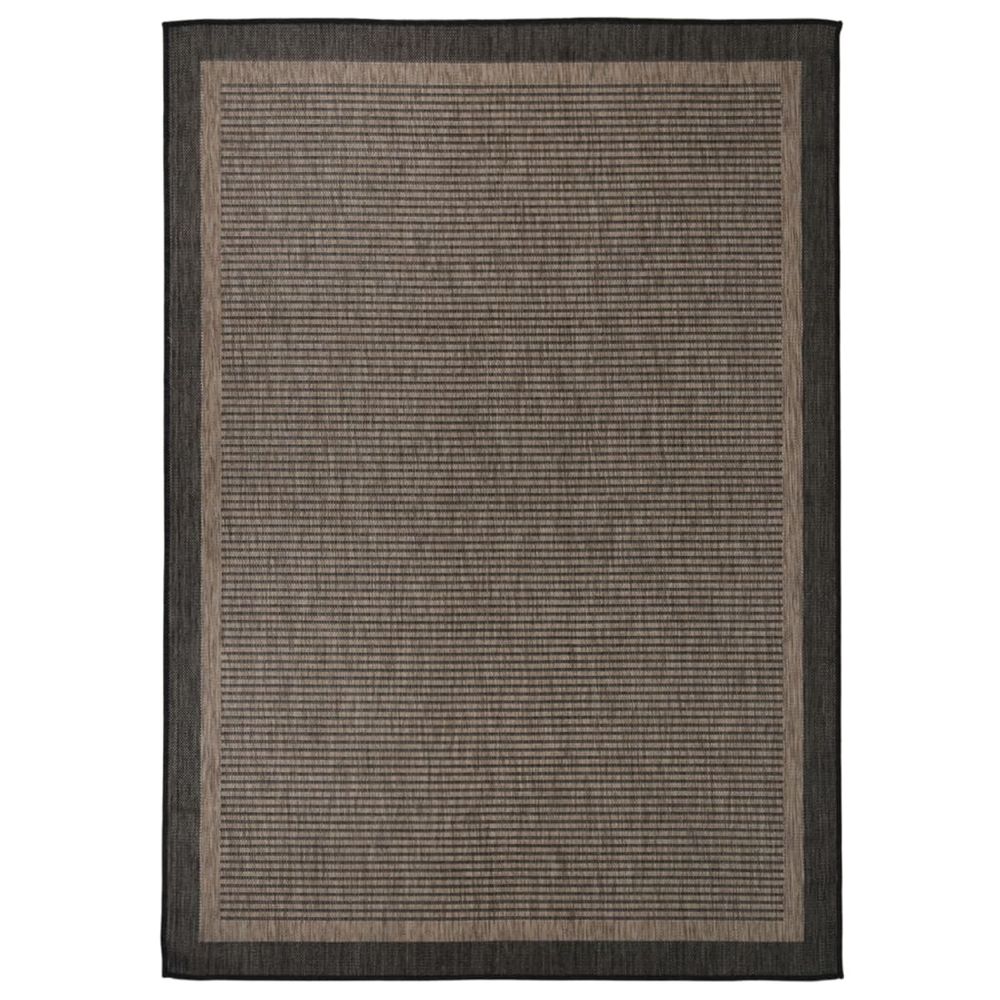 Tapis à tissage plat d'extérieur 140x200 cm marron foncé