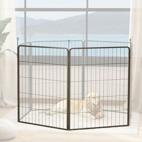 Extension enclos chien acier jardin parc modulable 2 panneaux 80x100cm noir - comfortxl pet living