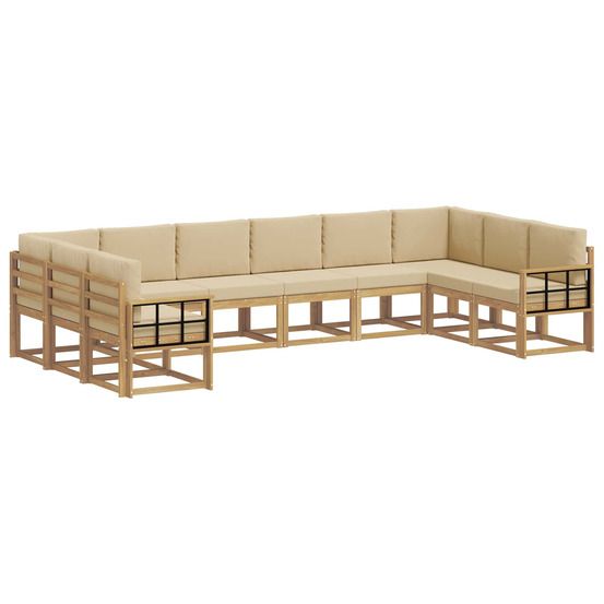Ensemble de canapés d'extérieur 10 pc blanc et beige