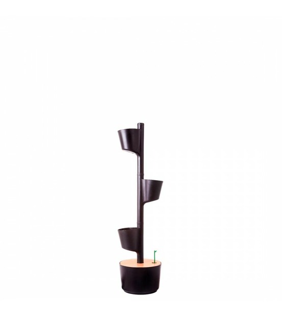 Jardinière verticale citysens, couleur noire, avec 3 pots, smart kit.