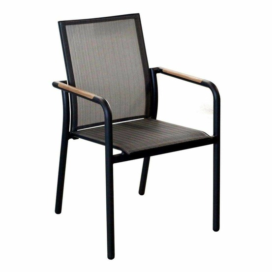 Fauteuil de jardin empilable en aluminium aroha graphite