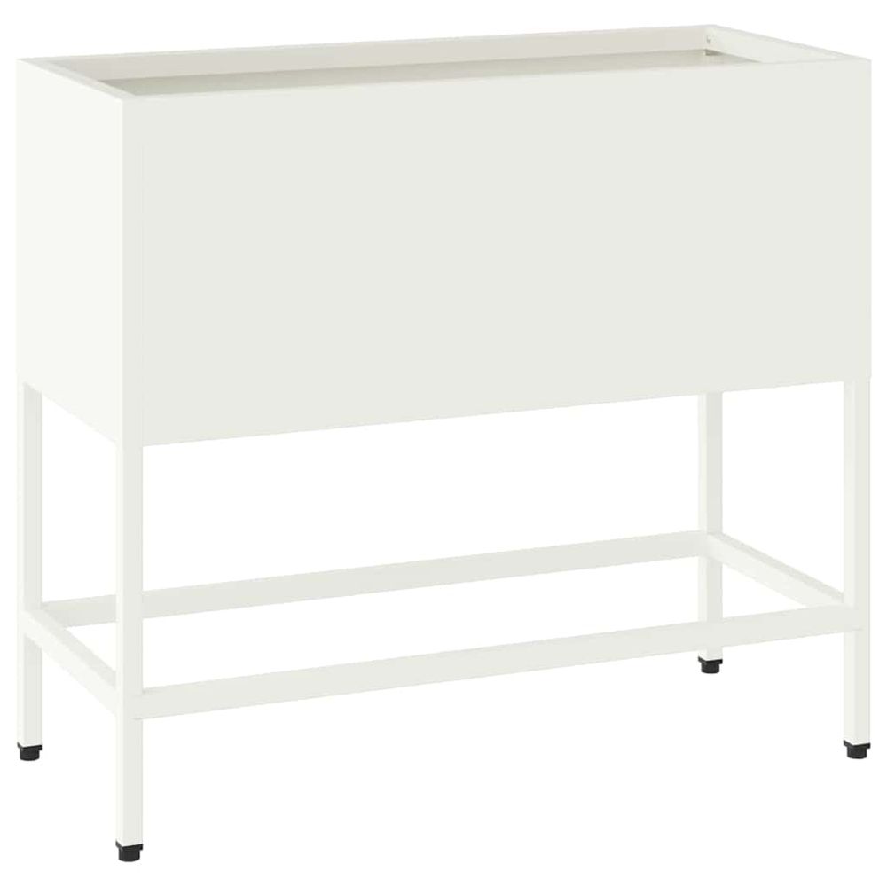 Bac de jardin surélevé blanc 60 x 26 x 48 cm acier